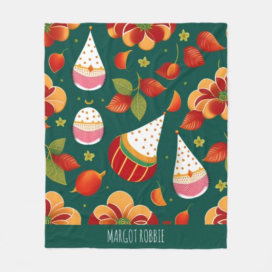 Weihnachtsspielzeug-Retro-Muster Fleecedecke (Vorderseite)