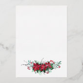 Weihnachtsspielzeug-Rose Botanisches Party  Gold Folieneinladung (Rückseite)