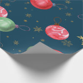 Weihnachtsspielzeug Schneeflocken Blaues Umschlagp Geschenkpapier (Ecke)