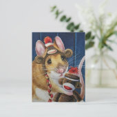 Weihnachtsspielzeug-Sock Affen Maus Kunst Postkarte (Stehend Vorderseite)