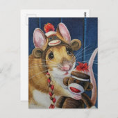 Weihnachtsspielzeug-Sock Affen Maus Kunst Postkarte (Vorne/Hinten)