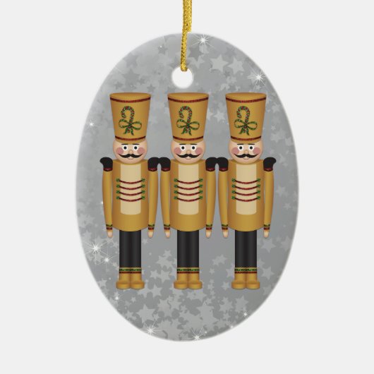 Weihnachtsspielzeug Soldier Nutcracker Keramikornament (Vorne)