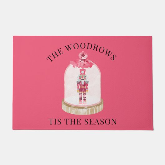 Weihnachtsspielzeug Soldier Watercolor Familiennam Fußmatte (Vorderseite)