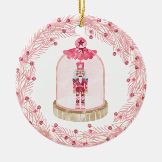 Weihnachtsspielzeug Soldier Watercolor Keramik Ornament (Vorne)