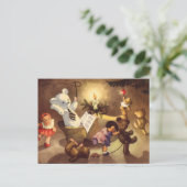 Weihnachtsspielzeug, Tanzpuppen, Teddybären Feiertagspostkarte (Stehend Vorderseite)