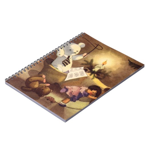 Weihnachtsspielzeug, Tanzpuppen, Teddybären Notizblock (Linke Seite)