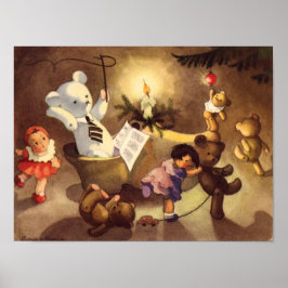 Weihnachtsspielzeug, Tanzpuppen, Teddybären Poster