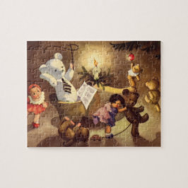 Weihnachtsspielzeug, Tanzpuppen, Teddybären Puzzle