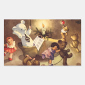 Weihnachtsspielzeug, Tanzpuppen, Teddybären Rechteckiger Aufkleber (Vorderseite)