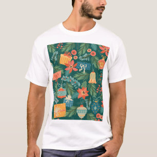 Weihnachtsspielzeug, trendy Retro Muster. T-Shirt