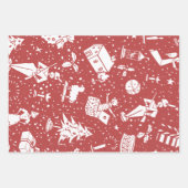 Weihnachtsspielzeug und Symbole Muster Geschenkpapier Set (Vorderseite 2)