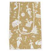 Weihnachtsspielzeug und Symbole Muster Mittlere Geschenktüte (Rückseite)