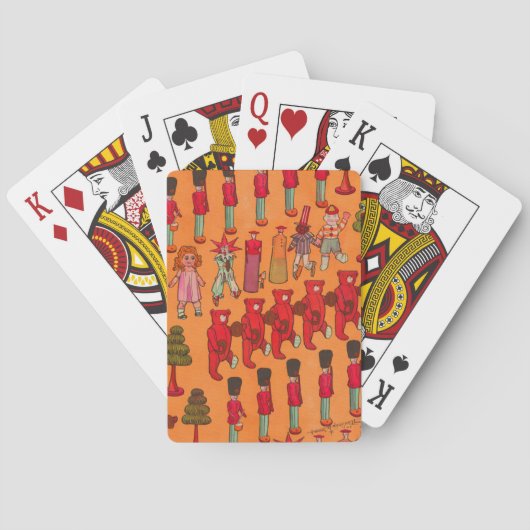 Weihnachtsspielzeug Vintag antikes Urlaubsmuster Spielkarten (Rückseite)