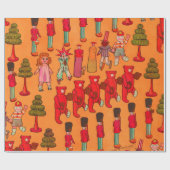 Weihnachtsspielzeug-Vintage Kinder spielen Geschenkpapier (Flach)