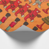 Weihnachtsspielzeug-Vintage Kinder spielen Geschenkpapier (Ecke)