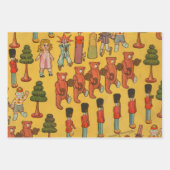 Weihnachtsspielzeug-Vintage Kinder spielen Geschenkpapier Set (Vorderseite 3)