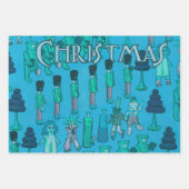 Weihnachtsspielzeug-Vintage Kinder spielen Geschenkpapier Set (Vorderseite 2)