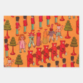 Weihnachtsspielzeug-Vintage Kinder spielen Geschenkpapier Set (Vorderseite)