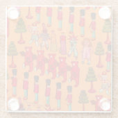 Weihnachtsspielzeug-Vintage Kinder spielen Glasuntersetzer (Rückseite)