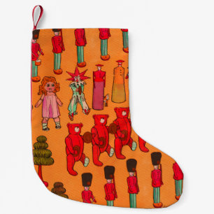 Weihnachtsspielzeug-Vintage Kinder spielen Kleiner Weihnachtsstrumpf