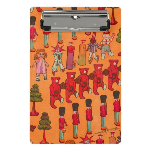 Weihnachtsspielzeug-Vintage Kinder spielen Mini Klemmbrett (Vorderseite)