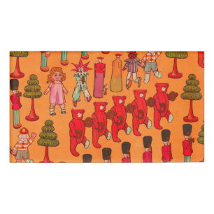 Weihnachtsspielzeug-Vintage Kinder spielen Namenschild