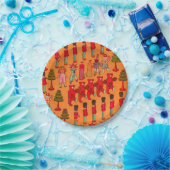 Weihnachtsspielzeug-Vintage Kinder spielen Pappteller (Party)