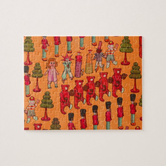Weihnachtsspielzeug-Vintage Kinder spielen Puzzle (Horizontal)