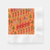 Weihnachtsspielzeug-Vintage Kinder spielen Serviette (Vorderseite)