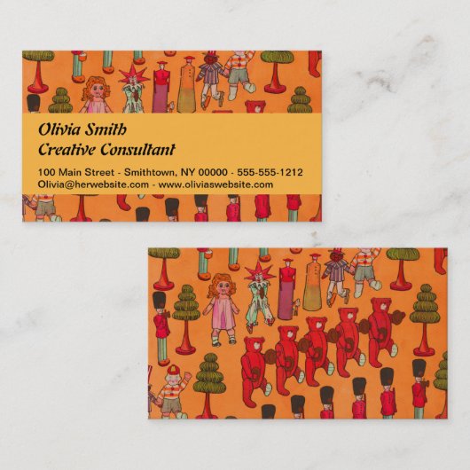 Weihnachtsspielzeug-Vintage Kinder spielen Visitenkarte (Vorne/Hinten)