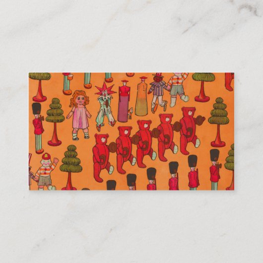 Weihnachtsspielzeug-Vintage Kinder spielen Visitenkarte (Rückseite)