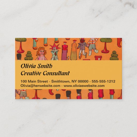 Weihnachtsspielzeug-Vintage Kinder spielen Visitenkarte (Vorderseite)