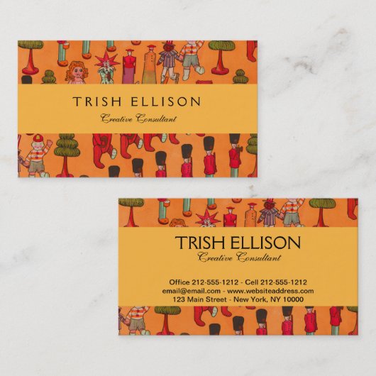 Weihnachtsspielzeug-Vintage Kinder spielen Visitenkarte (Vorne/Hinten)