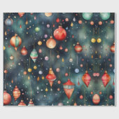 Weihnachtsspielzeug, Weihnachtsdekoration Aquarell Geschenkpapier (Flach)