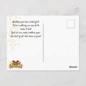 Weihnachtsspielzeug. Weihnachtspostkarte Postkarte (Rückseite)