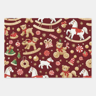 Weihnachtsspielzeug Wrapping Papier Design