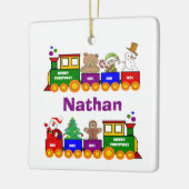 Weihnachtsspielzeug-Zug Keramikornament (Links)