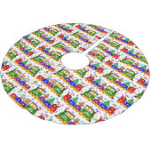 Weihnachtsspielzeug-Zug Polyester Weihnachtsbaumdecke (Schrägansicht)
