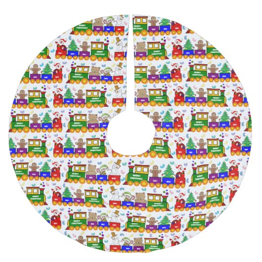 Weihnachtsspielzeug-Zug Polyester Weihnachtsbaumdecke (Vorderseite)