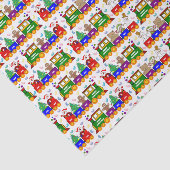 Weihnachtsspielzeug-Zug und Geleebonbons Seidenpapier (Ausschnitt)