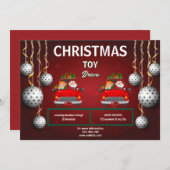 Weihnachtsspielzeugantrieb Einladung (Vorne/Hinten)
