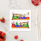 Weihnachtsspielzeugbahn farbenfroh serviette (Beispiel)