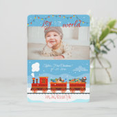 Weihnachtsspielzeugbahn Foto Weihnachtskarte Einladung (Stehend Vorderseite)