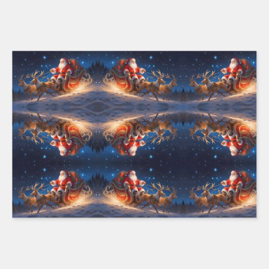 Weihnachtsspielzeuge auf einer Piste mit Rentier Geschenkpapier Set (Vorderseite 3)