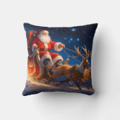 Weihnachtsspielzeuge auf einer Piste mit Rentier Kissen (Rückseite)