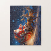 Weihnachtsspielzeuge auf einer Piste mit Rentier Puzzle (Vertikal)