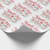 Weihnachtsspielzeugfirma North Pole Geschenkpapier (Ecke)