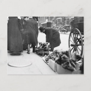 Weihnachtsspielzeugverkäufer Feiertagspostkarte