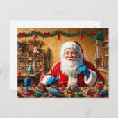 Weihnachtsspielzeugwerkstatt Feiertagspostkarte (Vorne/Hinten)