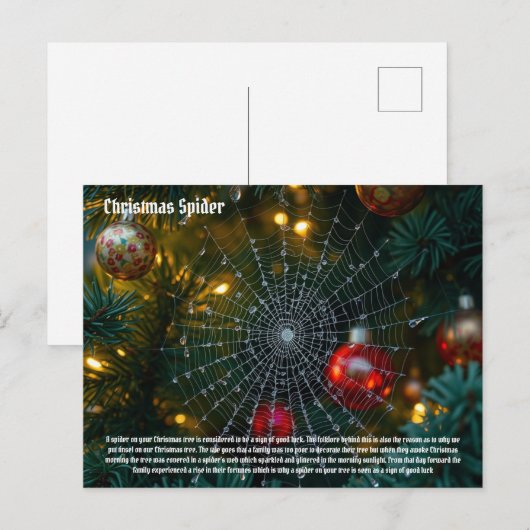 Weihnachtsspinne Postkarte (Vorne/Hinten)